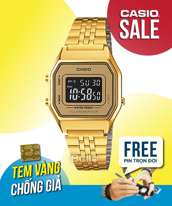  Casio LA680WGA-9BDF - Uy tín từ 2009, Tem vàng chống giả, Bảo hành 1 năm, Pin miễn phí trọn đời 