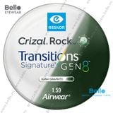  Tròng Kính Đổi Màu Chống Vỡ Essilor Transitions Gen 8 Xanh Lá Graphite 