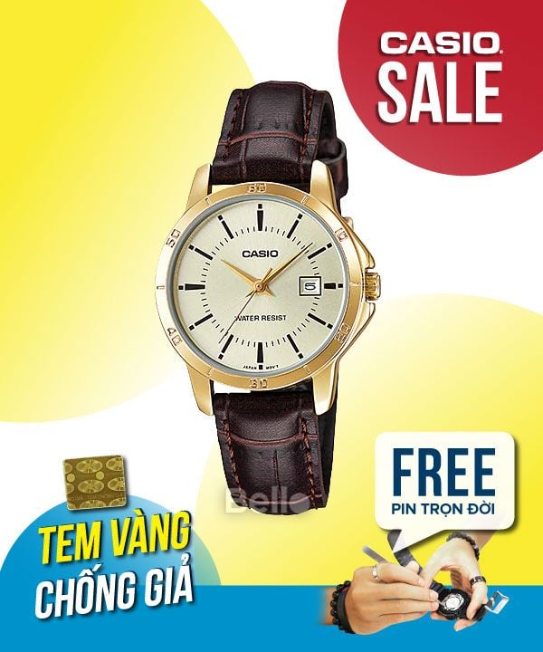  Casio LTP-V004GL-9AUDF - Uy tín từ 2009, Tem vàng chống giả, Bảo hành 1 năm, Pin miễn phí trọn đời 