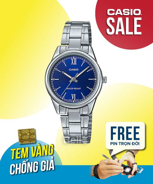  Casio LTP-V005D-2B2UDF - Uy tín từ 2009, Tem vàng chống giả, Bảo hành 1 năm, Pin miễn phí trọn đời 