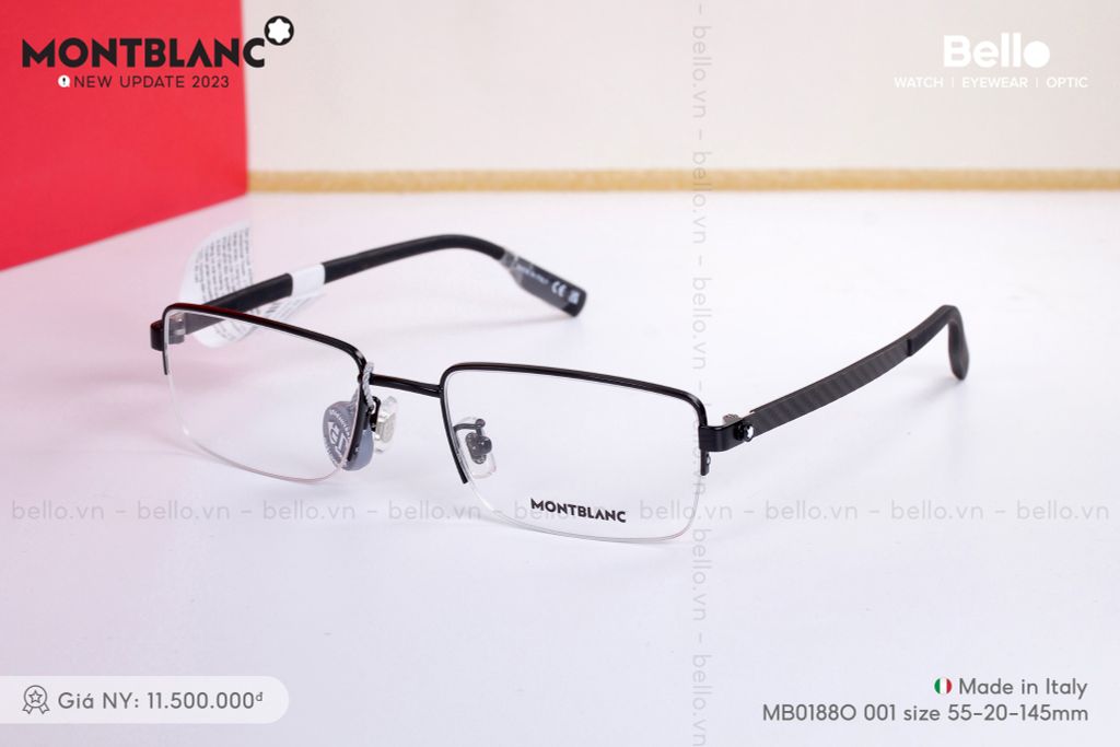 Montblanc MB0188O 001 sale 20% + tặng tròng kính chống chói loá lái xe ngày và đêm 