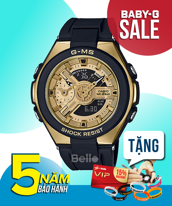 Pin Mi n Phi Tr n i MSG 400G 1A2 ng h Casio Baby G Tem Vang Bello HN TP.HCM