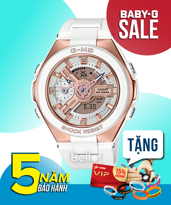  [Pin Miễn Phí Trọn Đời] MSG-400G-7A - Đồng hồ Casio Baby-G - Tem Vàng Chống Giả 