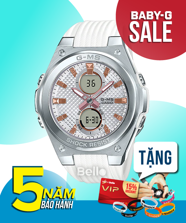  [Pin Miễn Phí Trọn Đời] MSG-C100-7A - Đồng hồ Casio Baby-G - Tem Vàng Chống Giả 