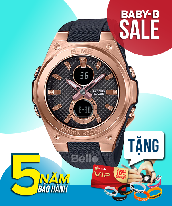  [Pin Miễn Phí Trọn Đời] MSG-C100G-1A - Đồng hồ Casio Baby-G - Tem Vàng Chống Giả 