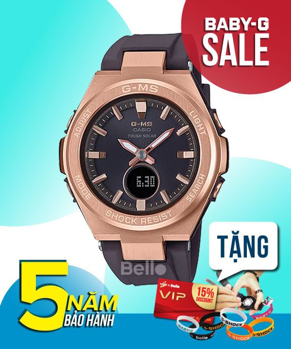  [Pin Miễn Phí Trọn Đời] MSG-S200G-5A - Đồng hồ Casio Baby-G - Tem Vàng Chống Giả 