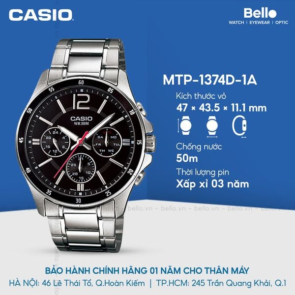  Casio MTP-1374D-1AVDF - Uy tín từ 2009, Tem vàng chống giả, Bảo hành 1 năm, Pin miễn phí trọn đời 