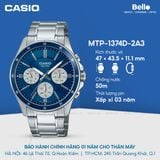 Casio MTP-1374D-2A3 - Uy tín từ 2009, Tem vàng chống giả, Bảo hành 1 năm, Pin miễn phí trọn đời 