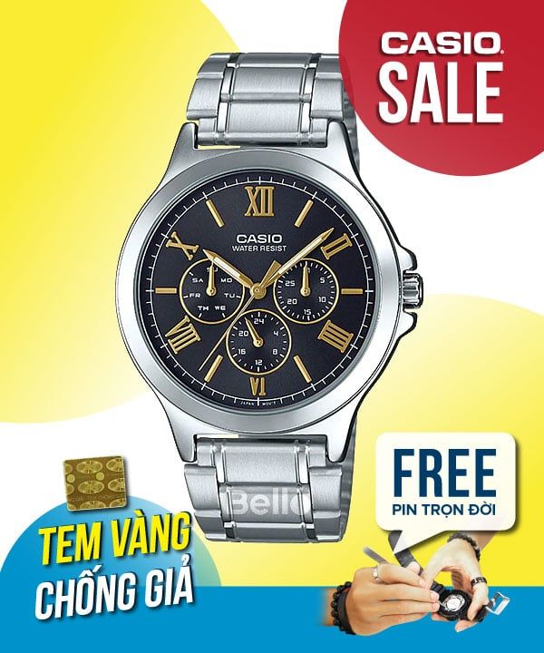 Pin Mi n Phi Tr n i MTP V300D 1A2UDF ng h Casio Tem vang ch Bello