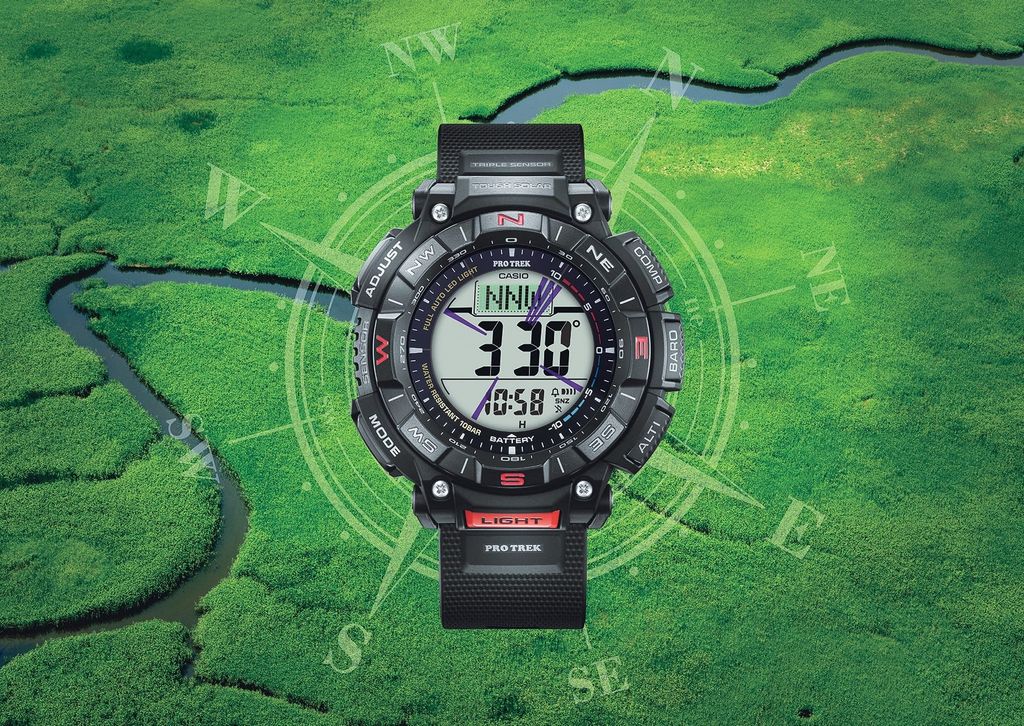  Casio Pro Trek PRG-340-1DR - Uy tín từ 2009, Tem vàng chống giả, Bảo hành 1 năm, Pin miễn phí trọn đời 