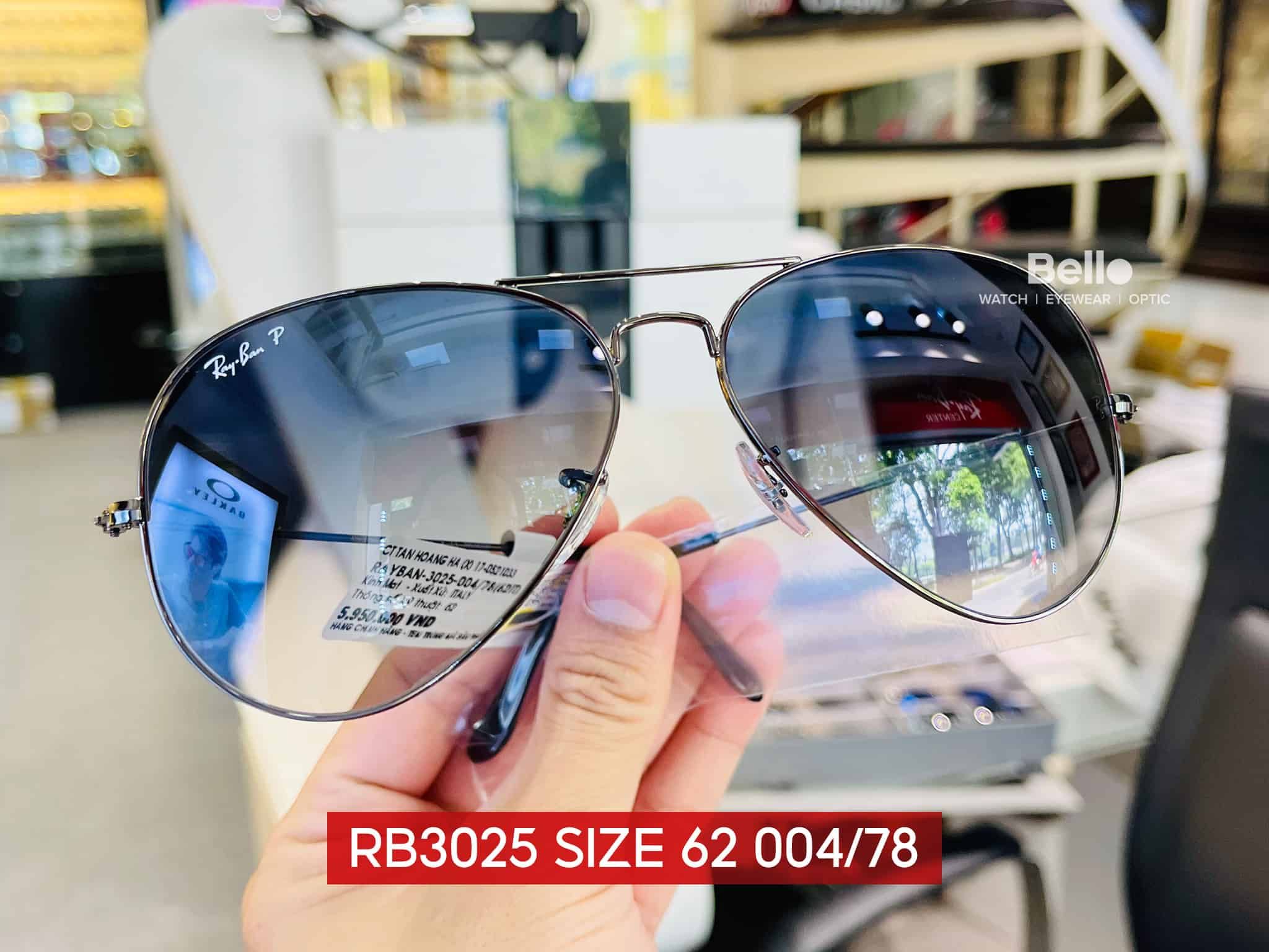 ray ban size 62