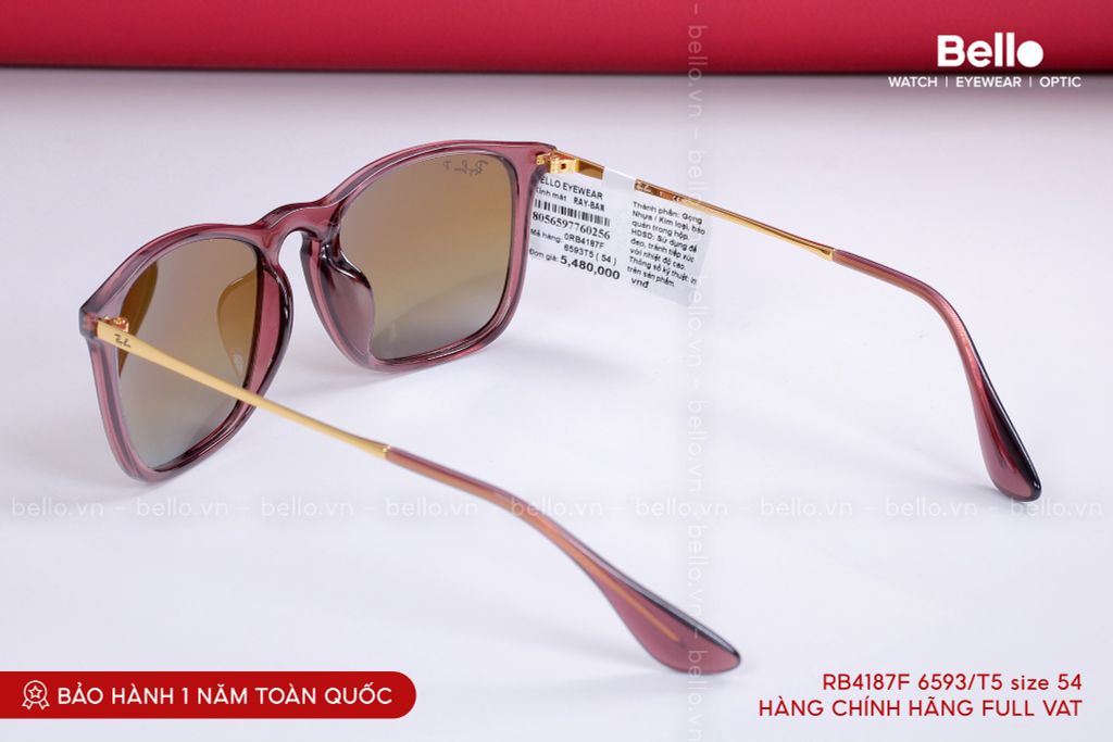  Kính Mát Ray-Ban RB4187F 6593/T5 size 54 chính hãng GIÁ TỐT LIÊN HỆ 0948.74.5959 (Mrs.Hà) 