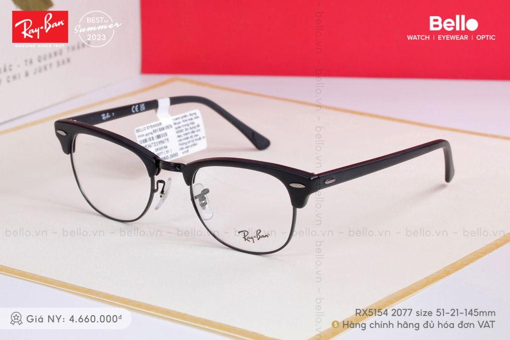  Gọng Kính Ray-Ban RX5154 2077 size 51 chính hãng GIÁ TỐT LIÊN HỆ 0948.74.5959 (Mrs.Hà) 