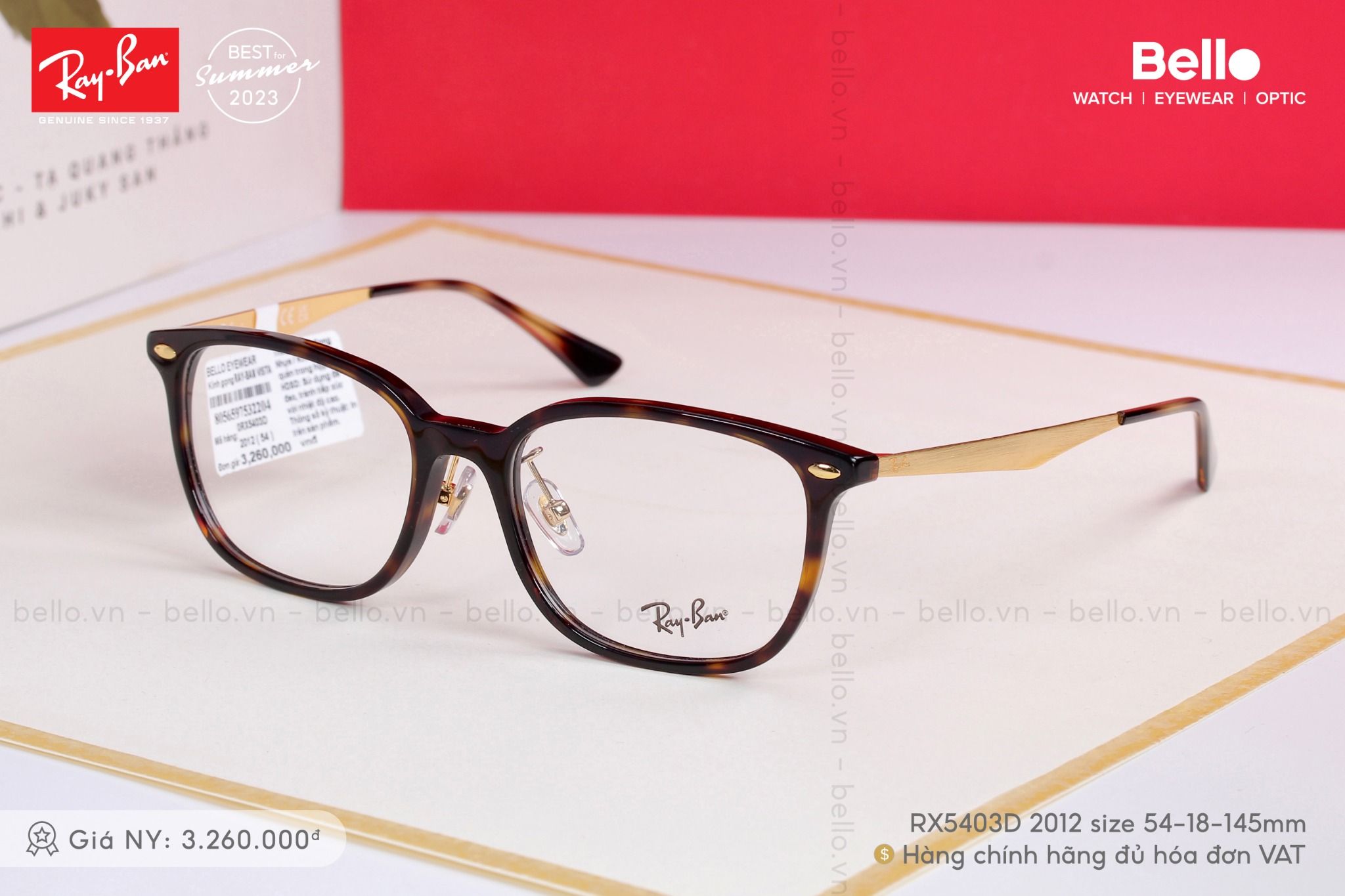  Ray-ban RX5403D 2012 - Sale + Tặng tròng kính nhuộm màu râm cận 