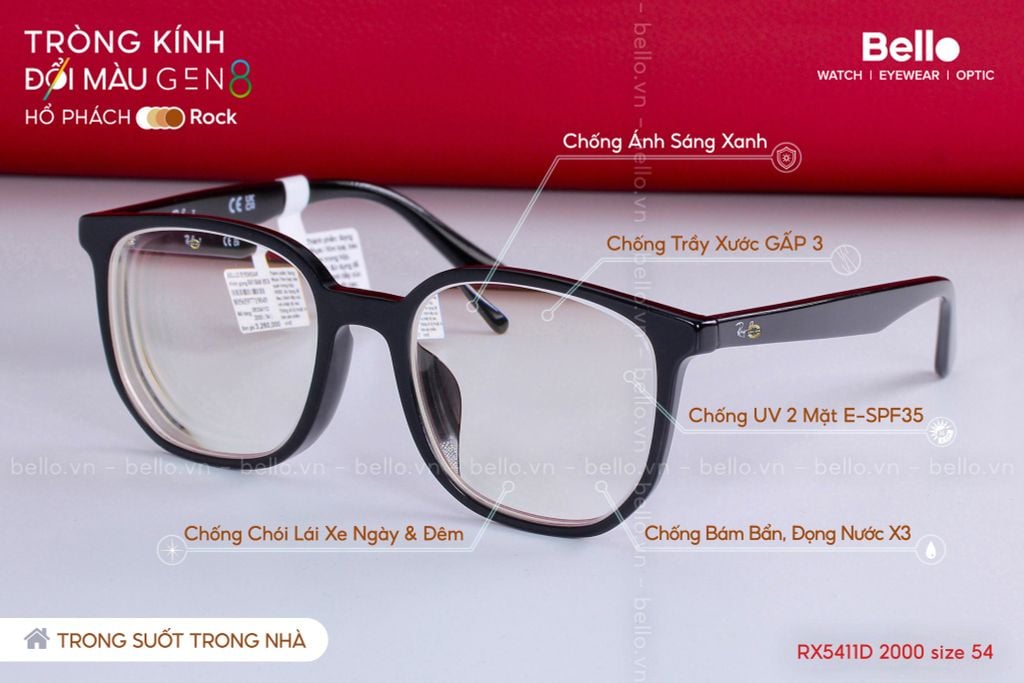  Tròng Kính Đổi Màu Essilor Transitions Gen 8 Hổ Phách Amber 