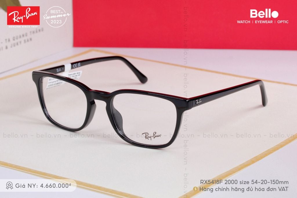  Gọng Kính Ray-Ban RX5418F 2000 Size 54 chính hãng GIÁ TỐT LIÊN HỆ 0948.74.5959 (Mrs.Hà) 