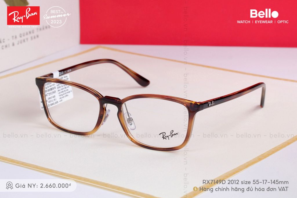  Gọng Kính Ray-Ban RX7149D 2012 size 55 chính hãng GIÁ TỐT LIÊN HỆ 0948.74.5959 (Mrs.Hà) 