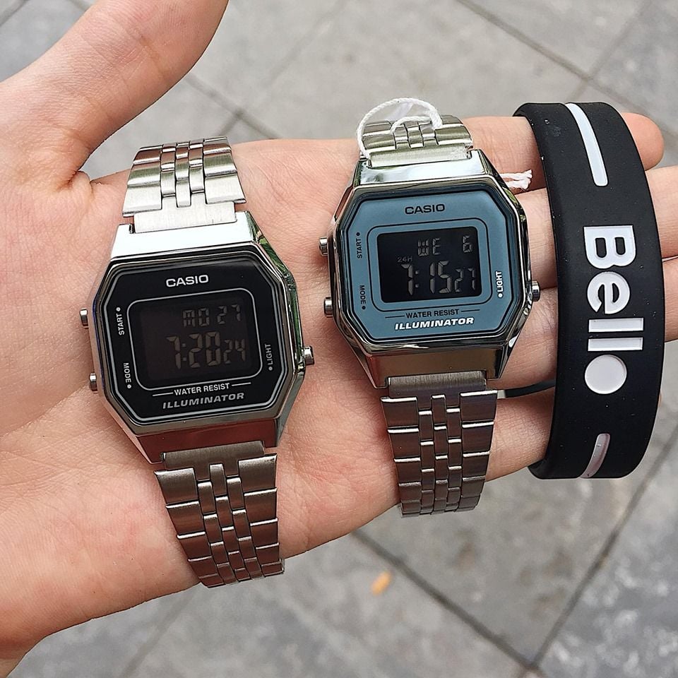  [Pin Miễn Phí Trọn Đời] LA680WA-1BDF - Đồng hồ Casio Nữ - Tem vàng chống giả 