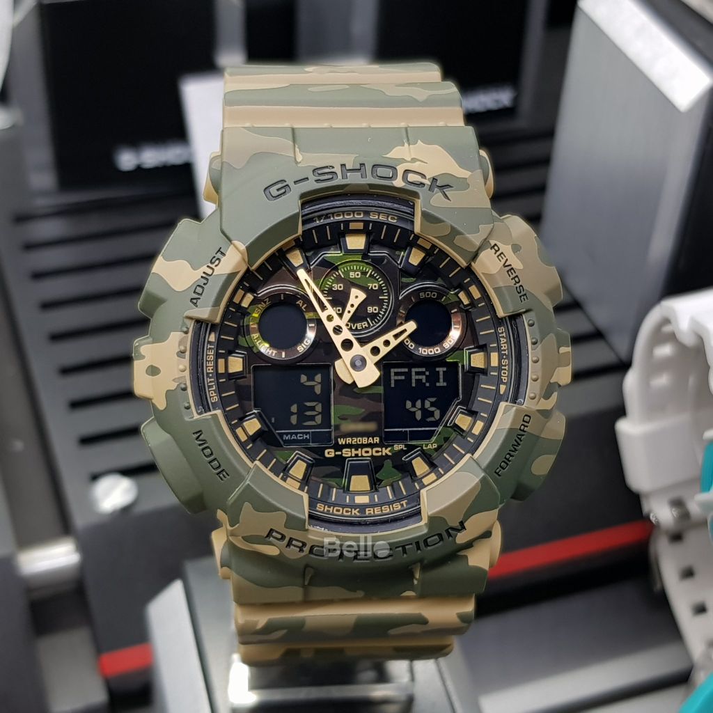  [Pin Miễn Phí Trọn Đời] GA-100CM-5A - Đồng hồ G-Shock Nam - Tem Vàng Chống Giả 