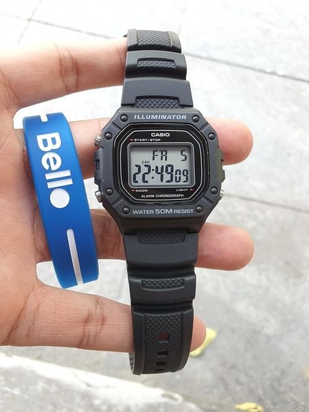  Casio W-218H-1AVDF - Uy tín từ 2009, Tem vàng chống giả, Bảo hành 1 năm, Pin miễn phí trọn đời 