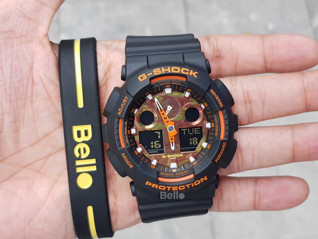  [Pin Miễn Phí Trọn Đời] GA-100BR-1A - Đồng hồ G-Shock Nam - Tem Vàng Chống Giả 