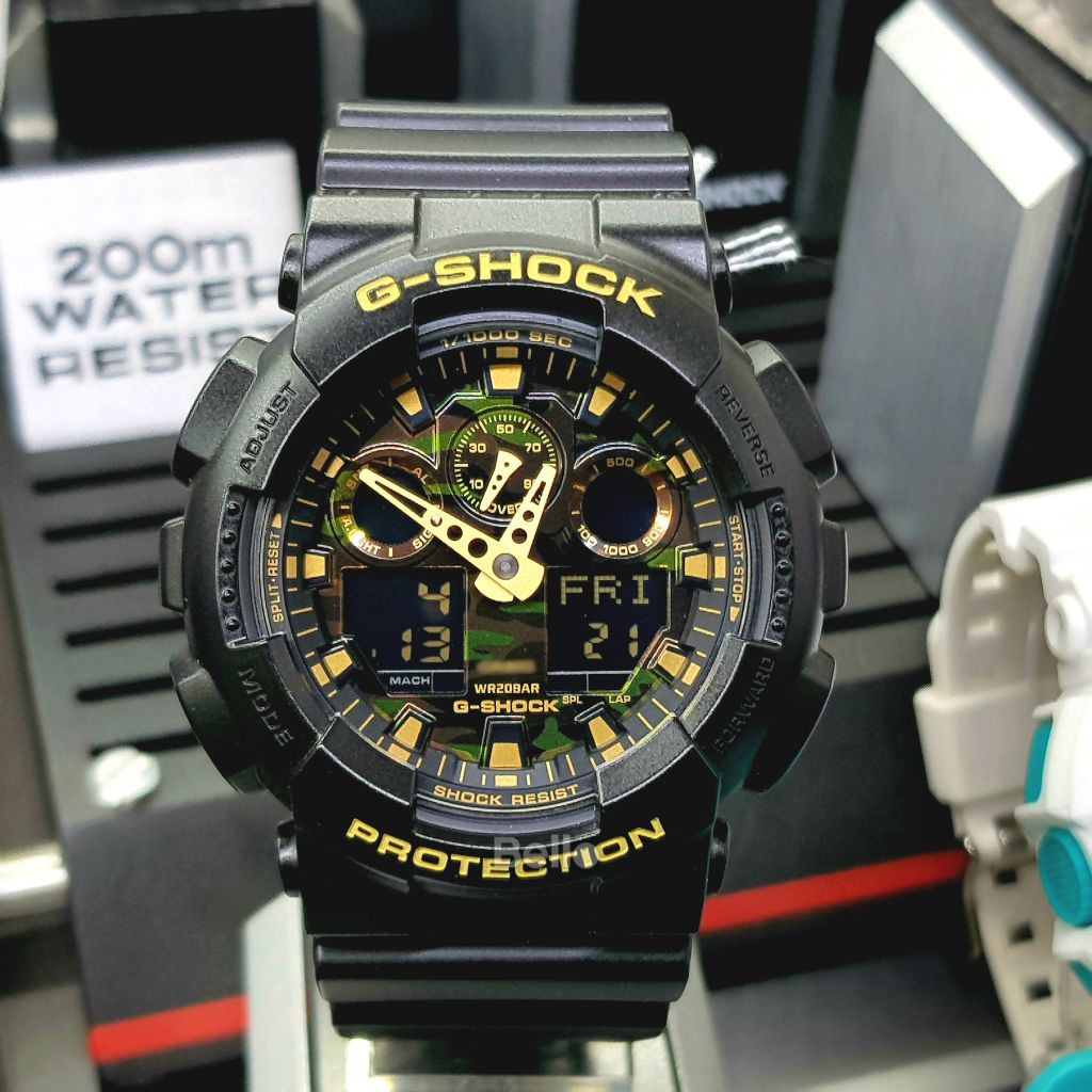  [Pin Miễn Phí Trọn Đời] GA-100CF-1A9 - Đồng hồ G-Shock Nam - Tem Vàng Chống Giả 