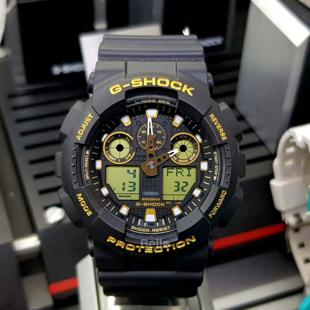  [Pin Miễn Phí Trọn Đời] GA-100GBX-1A9 - Đồng hồ G-Shock Nam - Tem Vàng Chống Giả 