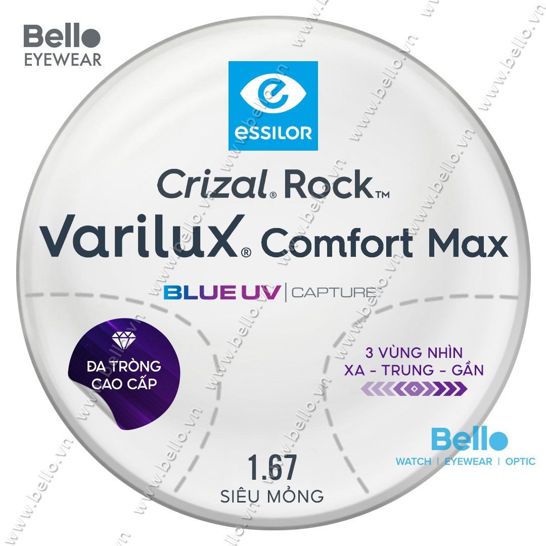  Đa Tròng Cao Cấp Essilor Varilux Comfort Max Blue UV Capture 