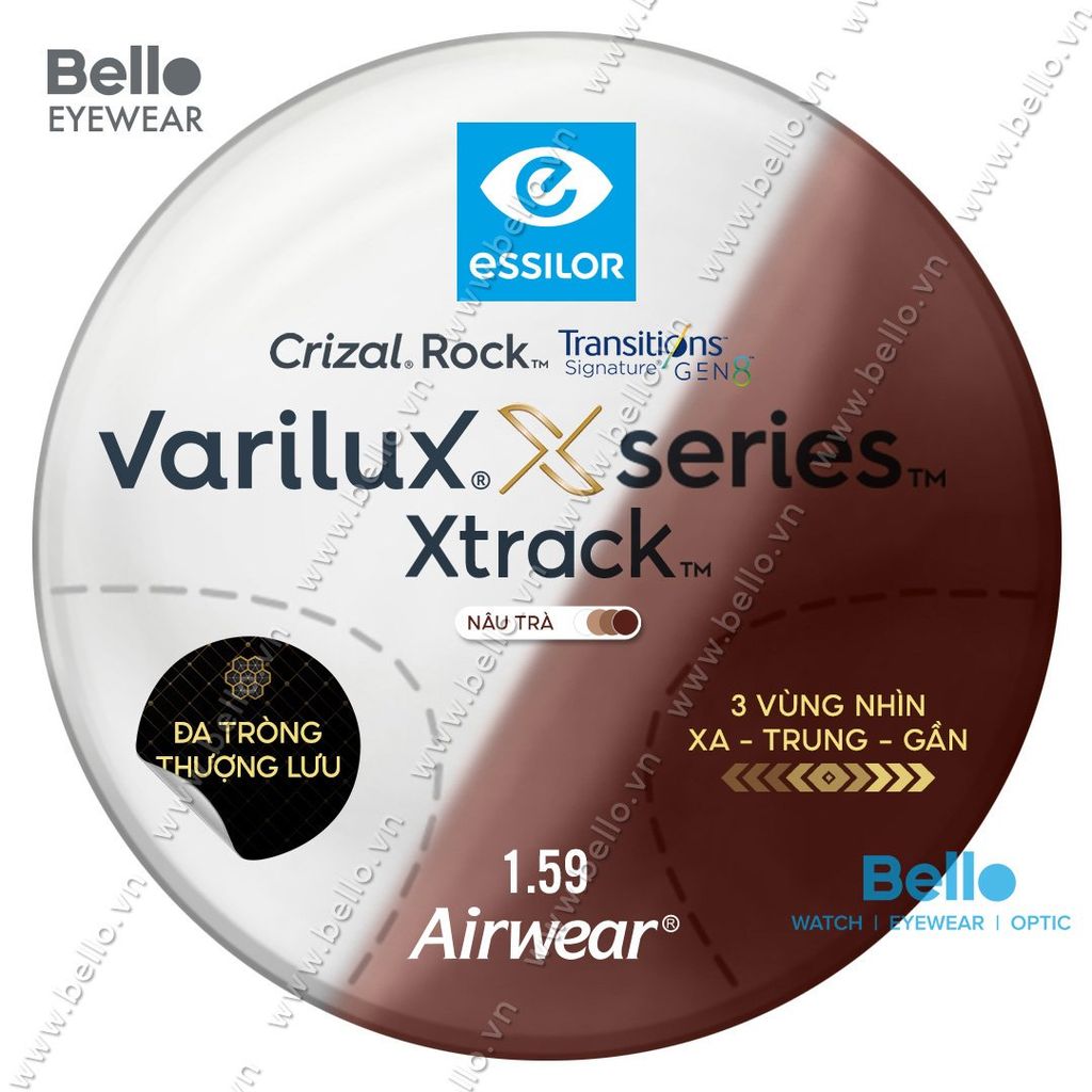  Essilor Varilux X Series X Track Transitions Signature Gen 8 Nâu Trà 