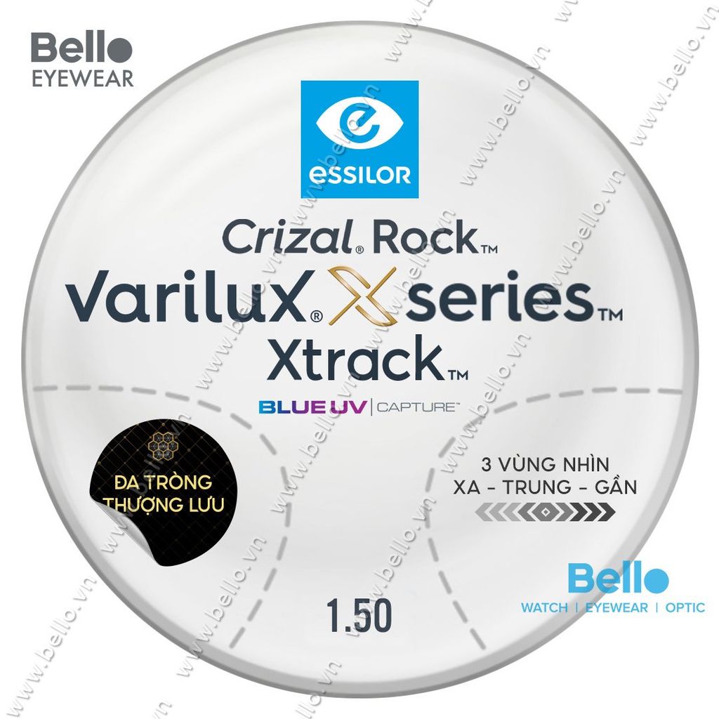  Đa Tròng Thượng Lưu Essilor Varilux X Series X Track BlueUV Capture 