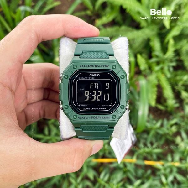  Casio W-218H-3B - Uy tín từ 2009, Tem vàng chống giả, Bảo hành 1 năm, Pin miễn phí trọn đời 