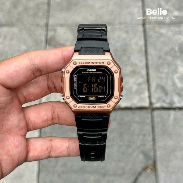  Casio W-218HM-5BVDF - Uy tín từ 2009, Tem vàng chống giả, Bảo hành 1 năm, Pin miễn phí trọn đời 