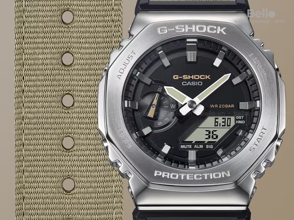  [Pin Miễn Phí Trọn Đời] GM-2100C-5ADR - Đồng hồ G-Shock Nam - Tem Vàng Chống Giả 