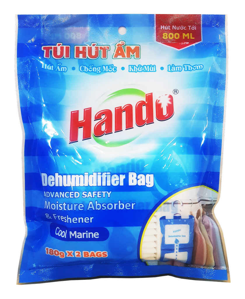 Túi hút ẩm khử mùi làm thơm Hando 360g (2 gói mỗi gói 180g)