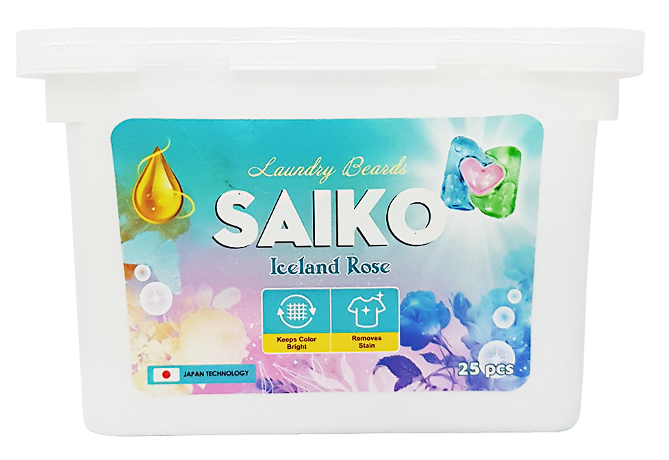 Viên giặt Saiko 3 trong 1 Hương Iceland Rose (25 viên/hộp)
