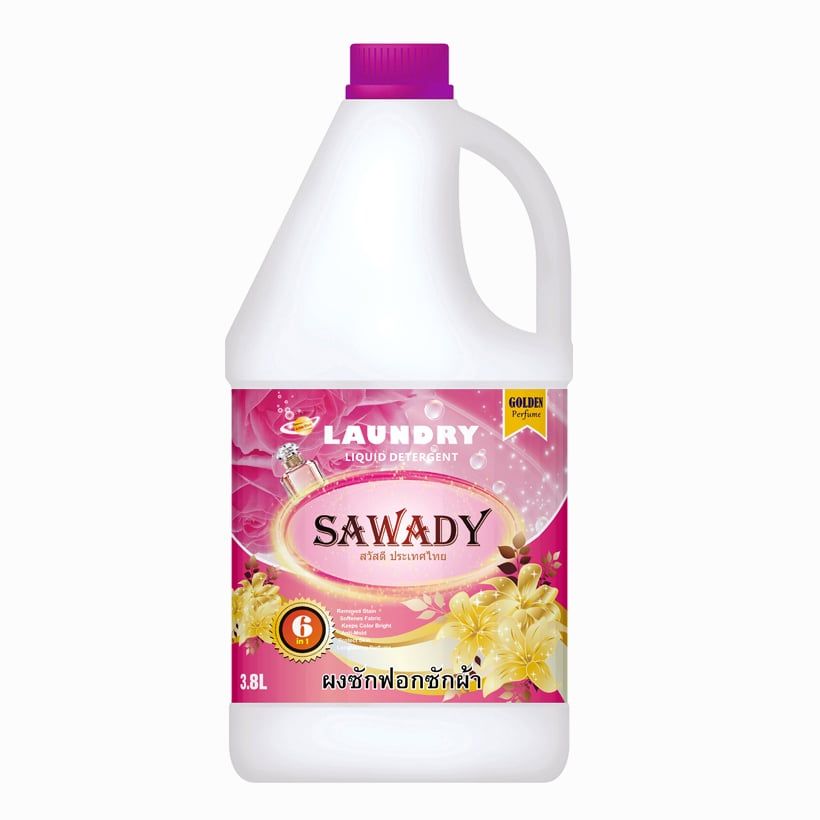 Nước giặt xả Sawady 6 trong 1 (Golden Perfume) 3,8L