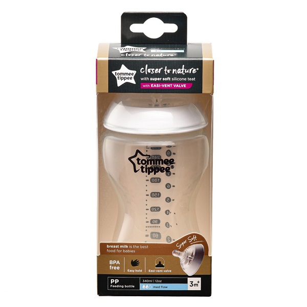 Bình Sữa Ty Siêu Mềm Tự Nhiên Tommee Tippee Closer To Nature Pp 340Ml