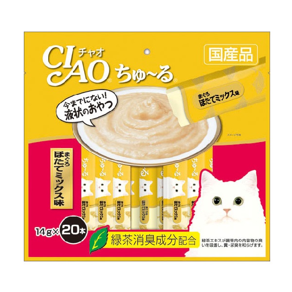 Súp Thưởng Ciao Dành Cho Mèo Cá Ngừ Thịt Trắng Và Sò Điệp Sc - 129 14G X 20