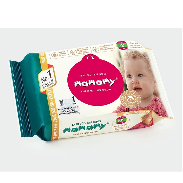 Khăn Ướt Mamamy 30 Tờ, Không Mùi