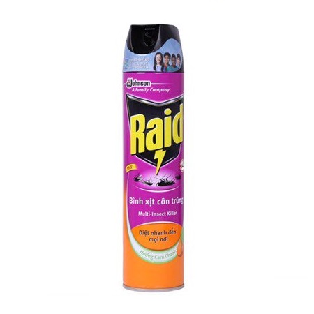 Xịt Côn Trùng Raid Hương Cam Chanh 600Ml