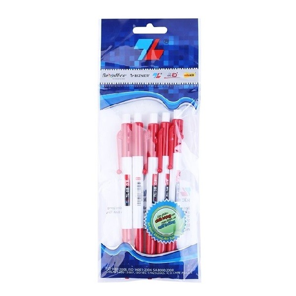 Vỉ 5 Bi Bấm Thiên Long Tl08 Đỏ