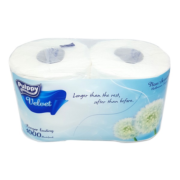 Giấy Vệ Sinh Pulppy Velvet Xanh 2 Lớp - Lốc 2 Cuộn