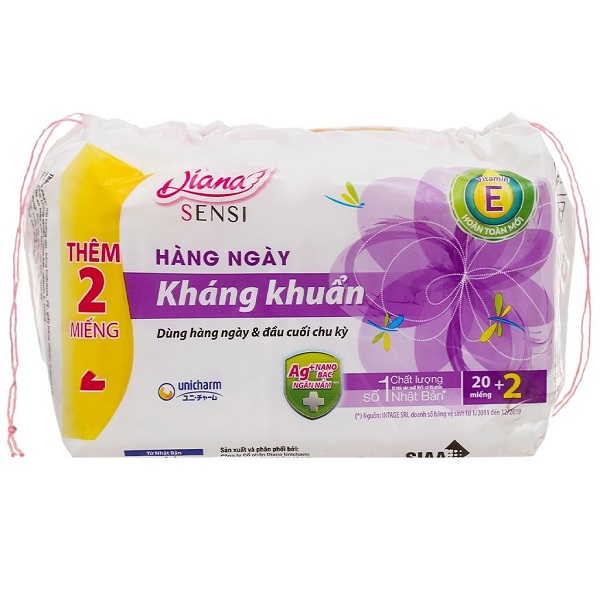 Băng Vệ Sinh Diana Siêu Thấm Kháng Khuẩn 20 Miếng