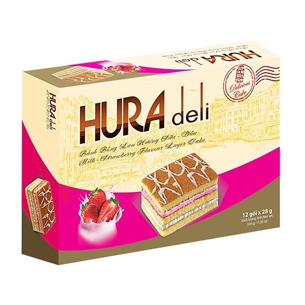 Bánh Hura Deli Hương Sữa - Dâu 336G
