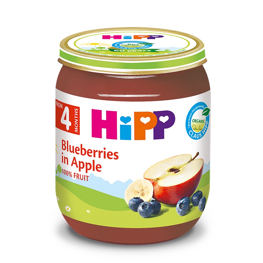 Dinh Dưỡng Đóng Lọ Hipp Dâu Tím, Táo Tây 125G