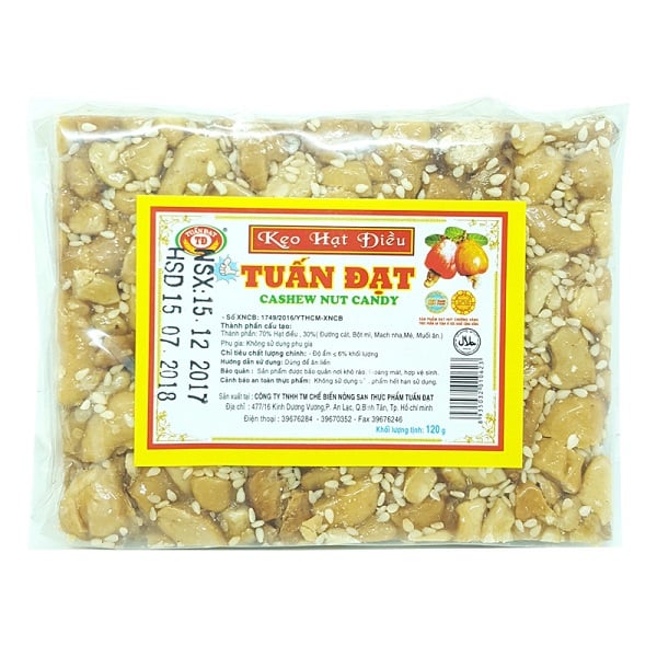 Kẹo Bẹ Hạt Điều 120G