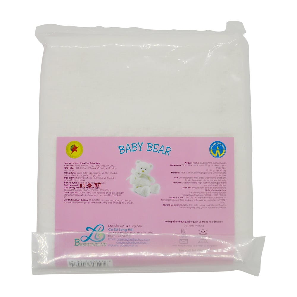 Khăn Tắm Baby Bear 4 Lớp 1 Cái 75Cmx95Cm (Giao Màu Ngẫu Nhiên)