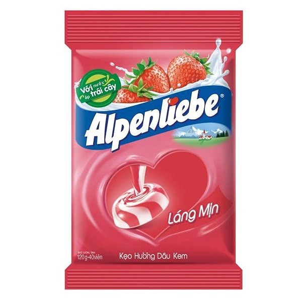Kẹo Alpenliebe Strawberry Gói 40 Viên