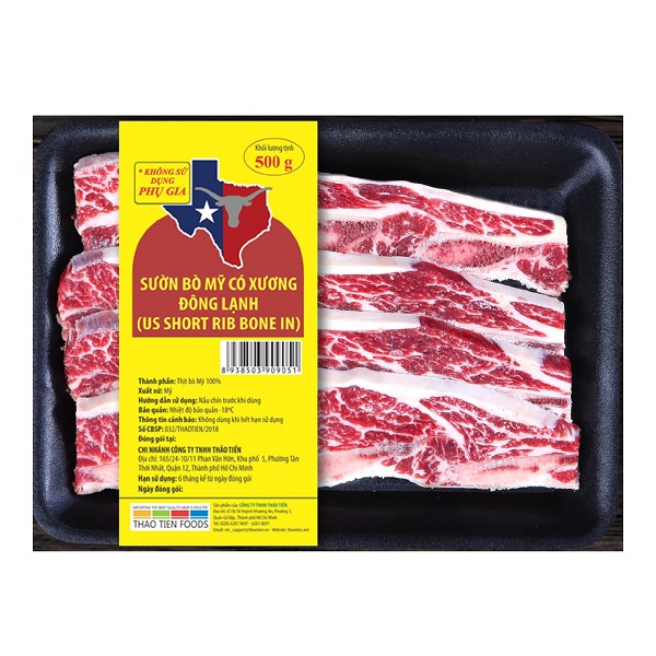 Sườn Bò Mỹ Có Xương 500G