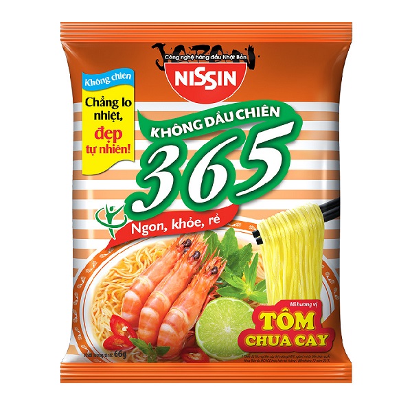 Mì Nissin 365 Tôm Chua Cay 68G